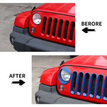 For 2007-2017 Jeep Wrangler JK Front Grille Cover & Angry Eyes Headlight Cover Trim RT-TCZ