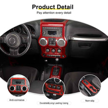 For 2011-2018 Jeep Wrangler JK Center Console Air Vent Switch & Gear Cup Holder Panel Cover Trim (3 pcs) RT-TCZ