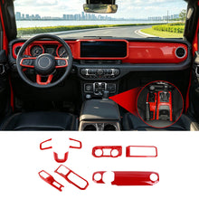 For 2024+ Jeep Wrangler JL & Gladiator JT Interior Center Console Steering Wheel Gear Shift Cover Trim Kit (9 pcs) RT-TCZ