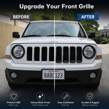 For 2011-2017 Jeep Patriot Front Mesh Grille Inserts Cover Frame Trim ABS 7pcs RT-TCZ