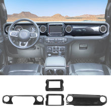 For 2018-2023 Jeep Wrangler JL JLU & Gladiator JT 4PCS Central Navigation Cover Console Panel Trim RT-TCZ