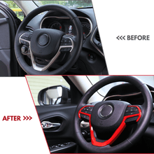 For 2014-2021 Jeep Grand Cherokee WK2 & 2014+ Cherokee Steering Wheel Trim Cover RT-TCZ