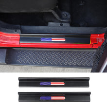 For 2007-2017 Jeep Wrangler JK JKU 2/4Door Sill Threshold Protector Cover Entry Guard Strip Black (American Flag) RT-TCZ