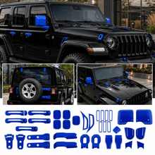 For 2018+ Jeep Wrangler JL 4-Door – 31PCS Exterior Hood, Door, Tailgate Hinge & Handle Trim Cover Kit RT-TCZ