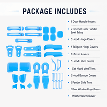 For 2018+ Jeep Wrangler JL 4-Door – 31PCS Exterior Hood, Door, Tailgate Hinge & Handle Trim Cover Kit RT-TCZ