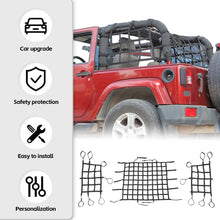 For 2007-2017 Jeep Wrangler JK Roof & Side Cargo Luggage Rack Net 2Door RT-TCZ