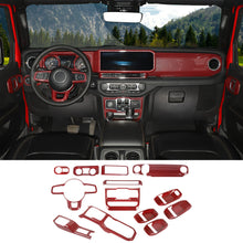For 2024+ Jeep Wrangler JL & Gladiator JT 4-Door Version Interior Center Console Gear Shift Trim Cover Kit (14 pcs)