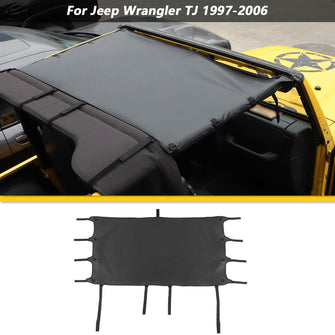 RT-TCZ Black Car Top Roof Cover Soft Sunshade Leather For Jeep Wrangler TJ 1997-2006 Accessories