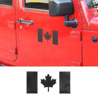 RT-TCZ Canadian Flag Sticker Die Cut Decal Canada Maple Leaf Cover Trim For Jeep Wrangler CJ YJ TJ JK JL JT & Unlimited Black