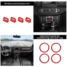 For 2018-2023 Jeep Wrangler JL & Gladiator JT Aluminum Air Vent & Center Console Control Trim Cover Kit（12 pcs） RT-TCZ