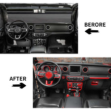 For 2018-2023 4-Door Jeep Wrangler JLU 39PCS Red Full Set Interior Decoration Trim Kit Cover RT-TCZ