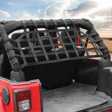 Fabric Strap & ABSFor 2007-2018 Jeep Wrangler JKU 4 Door Rear Trunk Mesh Cargo Net Organizer Restraint Protective Roof Top Baggage RT-TCZ