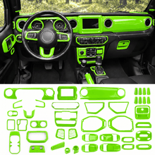For 2018–2023 Jeep Wrangler JL & Gladiator JT – ABS Dashboard, Steering Wheel & Console Full Set Covers 42 PCS Interior Trim Kit RT-TCZ