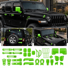 For 2018+ Jeep Wrangler JL 4-Door – 31PCS Exterior Hood, Door, Tailgate Hinge & Handle Trim Cover Kit RT-TCZ