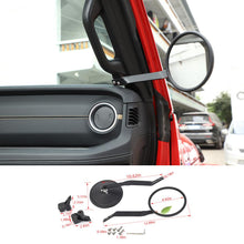 For 2024+ Jeep Wrangler JL/Gladiator JT Side Rearview Mirror A-pillar Grab Handle Rear View Mirror Black