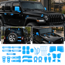For 2018+ Jeep Wrangler JL 4-Door – 31PCS Exterior Hood, Door, Tailgate Hinge & Handle Trim Cover Kit RT-TCZ