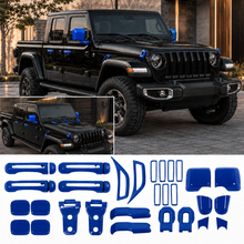 For 2020+ Jeep Gladiator JT 4-Door – 25PCS Exterior Full Set Trim Kit - Hood, Door, Hinge & Handle Mirrior Cover RT-TCZ