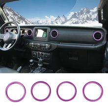 For 2018-2023 Jeep Wrangler JL & Gladiator JT Dashboard Air Conditioning Vents Cover Ring Trim Aluminum Alloy RT-TCZ