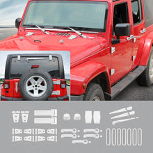 For 2007-2018 Jeep Wrangler JK 4-Door Version Full Set Exterior Decoration Hinges Trims Cover Kit (31 pcs) RT-TCZ