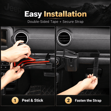 For 2018-2023 Jeep Wrangler JL JLU & Gladiator JT Passenger Co-Pilot Grab Bar Phone Mount Drink Cup Storage Tray RT-TCZ