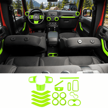 For 2011–2018 Jeep Wrangler JKU 4-Door 18PCS Interior Trim Kit – Dashboard & Center Console Decoration Cover RT-TCZ