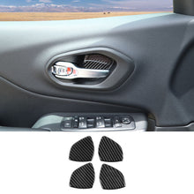 For Jeep Cherokee 2014+ Carbon Fiber Interior Door Bowl Sticker Cover Trim