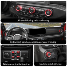 For 2024+ Jeep Wrangler JL & Gladiator JT Aluminum Air Vent & Center Console Control Trim Cover Kit RT-TCZ