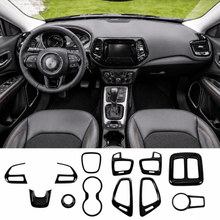 For 2017–2021 Jeep Compass 12 x Interior Dashboard & Center Console Accent Trim Kit – Full Dash Cover Set RT-TCZ