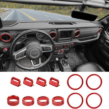 For 2018-2023 Jeep Wrangler JL & Gladiator JT Aluminum Air Vent & Center Console Control Trim Cover Kit（12 pcs） RT-TCZ