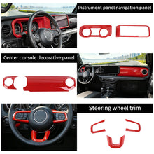 For 2024+ Jeep Wrangler JL & Gladiator JT Interior Center Console Steering Wheel Gear Shift Cover Trim Kit (9 pcs) RT-TCZ
