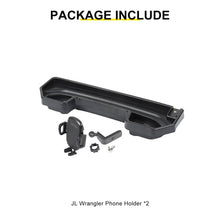 For 2018-2023 Jeep Wrangler JL & Gladiator JT 4Xe Dash Phone Holder Mount Bracket Storage Tray (2 pcs) RT-TCZ