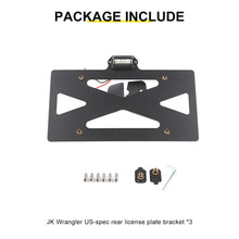 For 2007-2018 Jeep Wrangler JK Rear License Plate Seat Bracket Accessories RT-TCZ
