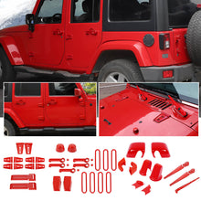 For 2007-2018 Jeep Wrangler JK 4 Door 71 x Car Door, Wiper, Hood , Rearview Mirror & Tow Hook Decoration Cover Kit—Exterior Trim Kit RT-TCZ