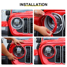 For 2024+ Jeep Wrangler JL & Gladiator JT Exterior Front Grille Inserts Headlight Trim Ring & Tow Hook Protective Cover (11 pcs) RT-TCZ