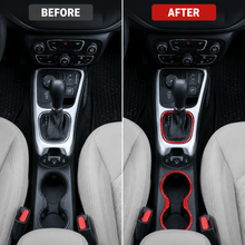 For 2017-2020 Jeep Compass Center Console Shifter & Cup Holder Trim Ring Cover Kit