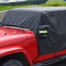 For Jeep Wrangler JKU JLU 2007+ 4Door Black Outdoor Waterproof Cab Car Cover