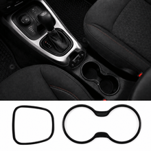 For 2017-2020 Jeep Compass Center Console Shifter & Cup Holder Trim Ring Cover Kit