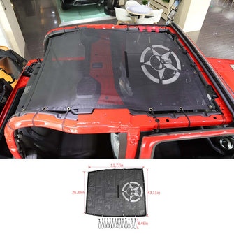 For 2018+ Jeep Wrangler JL 2Door Mesh Shade Top Cover Provides UV Insulation Net RT-TCZ