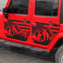 For 2007-2017 Jeep Wrangler JK 2/4 Door Car Door Decal Sticker American Flag RT-TCZ