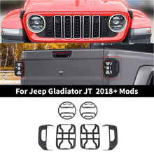 For 2018+ Jeep Gladiator JT Car Rear Halogen Lamp Taillight & Front Headlight Decor Cover Trim Kit (6 pcs) RT-TCZ