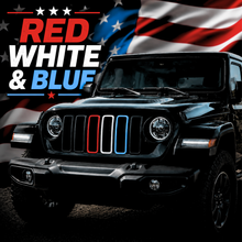 For 2024+ Jeep Wrangler JL & Gladiator JT Front Grille Inserts Trim Red White Light Blue 3 Pieces RT-TCZ