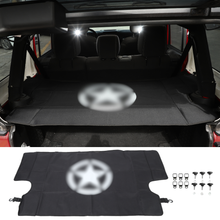 For 2007-2018 Jeep Wrangler JK JKU 4-Door Rear Cargo Cover Privacy Shade Trunk Luggage Cover Waterproof Nylon RT-TCZ
