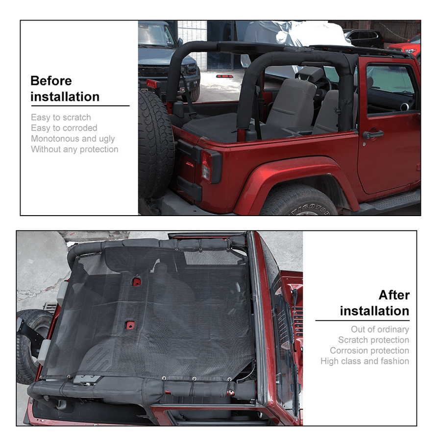 RT-TCZ Cargo Sun Screen Shade Insulation Net For 2007-2017 Jeep