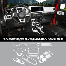 For 2024+ Jeep Wrangler JL & Gladiator JT 4-Door Version Interior Center Console Gear Shift Trim Cover Kit (14 pcs) RT-TCZ