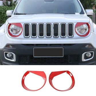 RT-TCZ Front Headlight Bezels Cover Trim For 2016-2018 Jeep Renegade Angry Bird