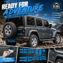 For 2018-2025 Jeep Wrangler JLU 4Door 24PCS Exterior Trim Kits Door & Hood Hinge Covers RT-TCZ
