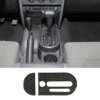RT-TCZ Soft Carbon Fiber Console Gear Shift Panel Cover Trim For Jeep Wrangler JK 2007-2010 Accessories