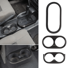 For 2007-2010 Jeep Wrangler JK JKU Gear Shift Panel Trim Cover Front & Rear Cup Holder Trim Cover RT-TCZ