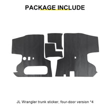 For 2018+ Jeep Wranlger JL Sahara 4-Door Version Interior Car Rear Trunk Tail Box Decoration Stickers Trim (4 pcs) RT-TCZ