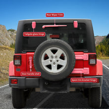 For 2007-2018 Jeep Wrangler JK 4 Door 71 x Car Door, Wiper, Hood , Rearview Mirror & Tow Hook Decoration Cover Kit—Exterior Trim Kit RT-TCZ